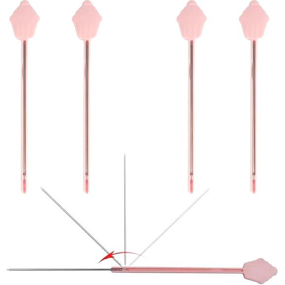 5 Pcs Cake Tester, Foldable Cake Testers for Baking Doneness Stainless Steel Cake Tester Stick Cake Test Needle for Chiffon Cakes Baking Tools