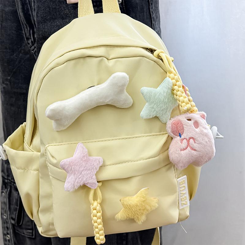 Kawaii Cartoon Capybara Plüsch-Schlüsselanhänger Anhänger Weiche Capybara Brosche Niedliche Neuheit Rucksack Dekoration Zubehör Geschenke