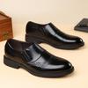 Men's Black Leather Derby Shoes - Casual Business, Formal, Non-slip Soft Sole for Autumn and Winter