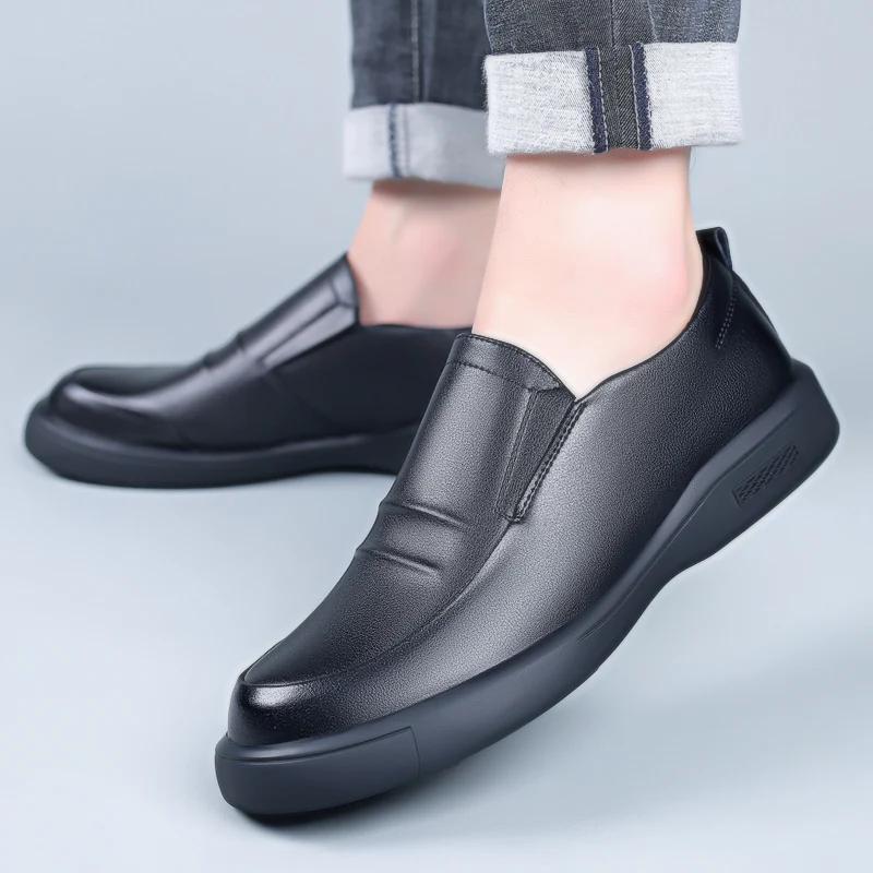 Fashion Italian Casual Leather Tooling Shoes British Flats Classic Men Outdoor Walking Oxford Shoes 2025New Trendy All-match Board Shoes