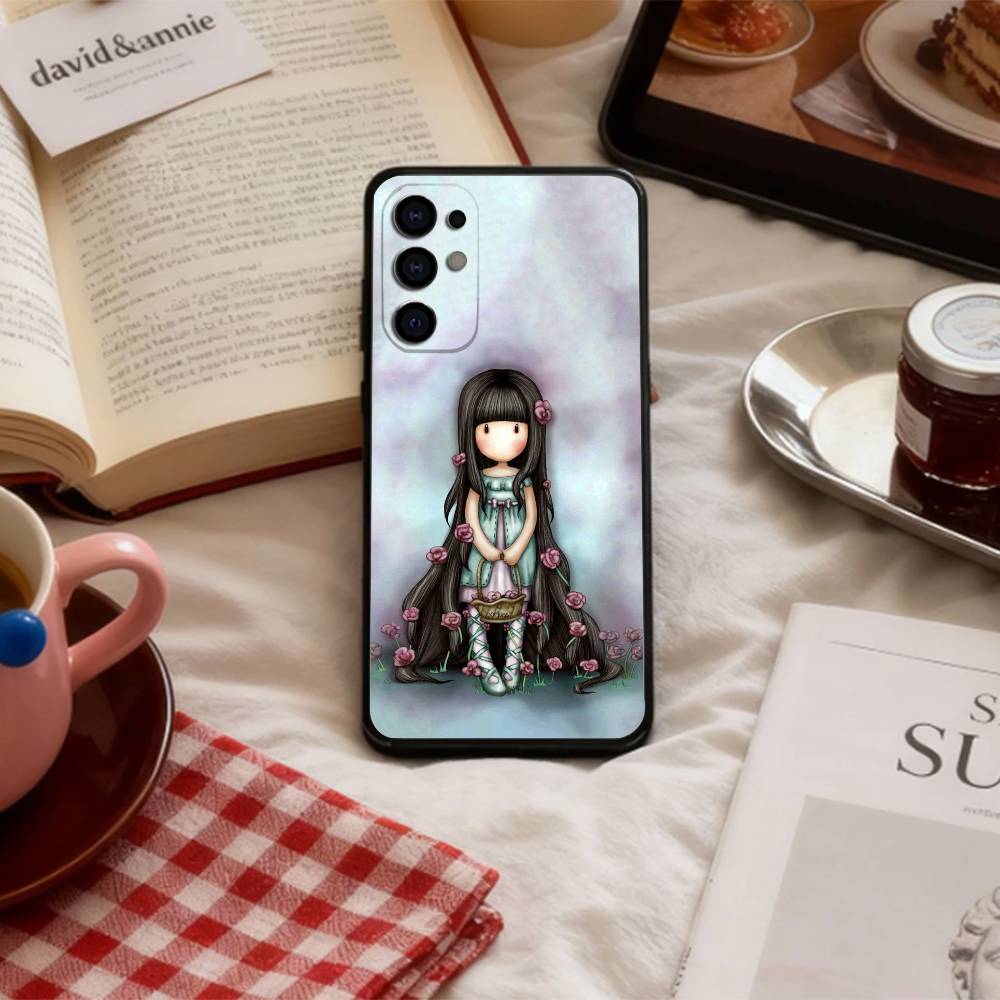 

Lovely S-Santoro G-Gorjuss Series Phone Case For Samsung S 25,24,23,22,30,21,10,9,Ultra,Plus,Lite,FE,4,5 G Soft Black Case Samsung S25ULTRA