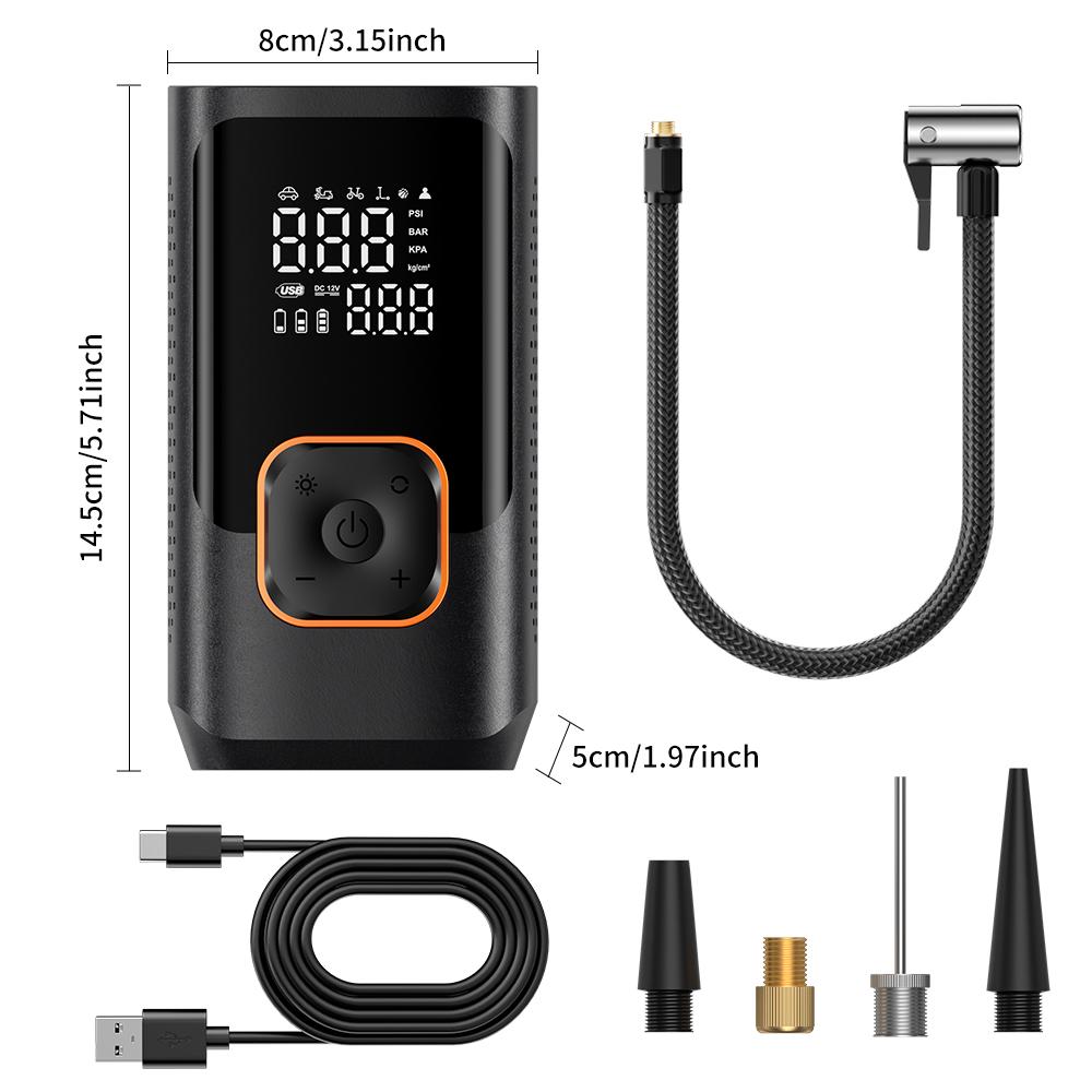 YIJU Car Portable Tire Inflator Cordless Fast Electric Air Pump Vehicle Supplies Tire Compressor For Motocycle Bicycle Inflation