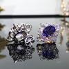 Xiancan Jewelry Sterling Silver Tanzanite Geometric Stud Earrings for Women - Hot Selling Style