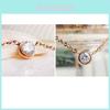 Luxurious Elegant Womens Rose Gold Plated Rhinestone Clavicle Chain Pendant Necklace