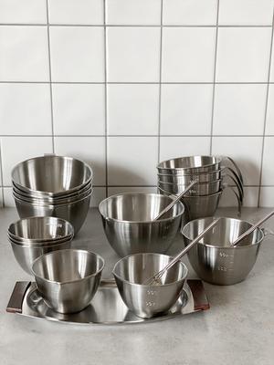 HAULSHOME 18-8 Alles Edelstahl Messbecher, Rührschüssel 7 Typen