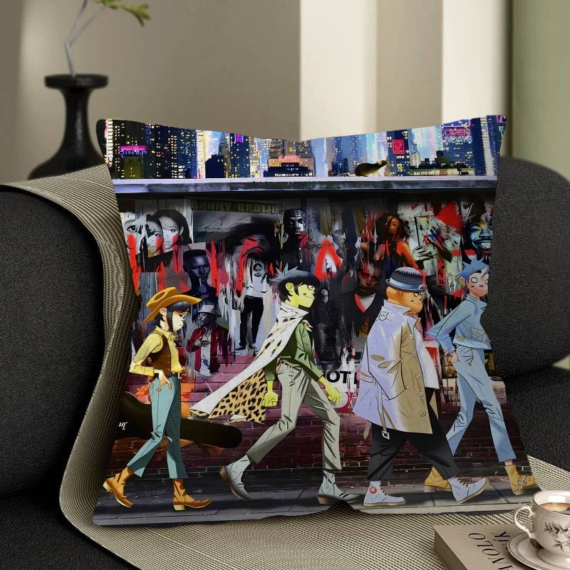 

Band GGorillaz Music Cool Pillow Gift Home Office Decoration Bedroom Sofa Car Cushion Cover Case x 30x30 cm