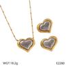 High-End Niche Titanium Steel Jewelry Set: Heart Necklace & Personalized Stud Earrings