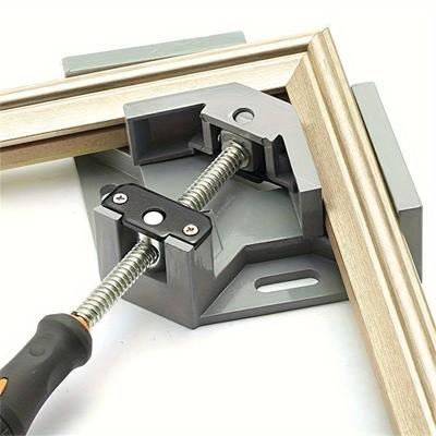 1 pz Morsetto ad Angolo Retto in Alluminio per Impieghi Gravosi con Impugnatura Antiscivolo - Strumento Professionale per Lavorazione del Legno, Saldatura, Cornici per Quadri - Serraggio di Precisione