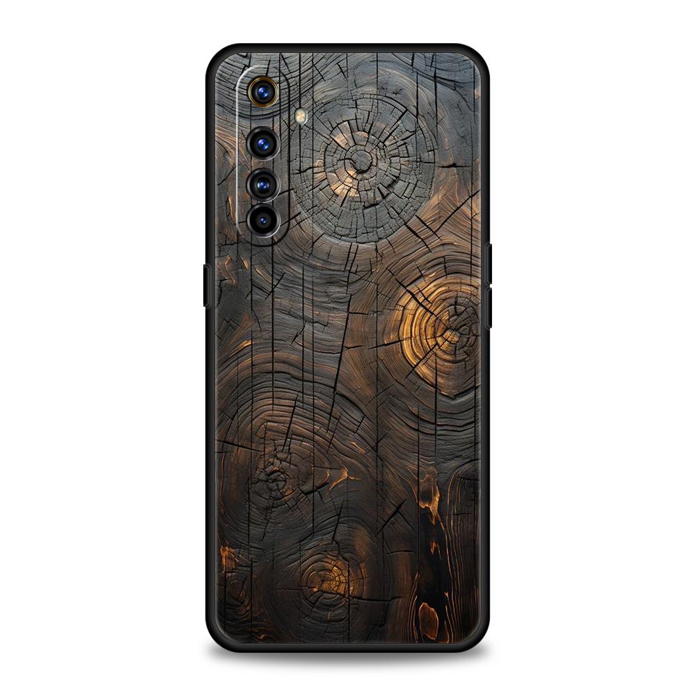 Phone Case For Oppo A17 A31 A54 A57 A78 A79 A80 A98 Find X5 X6 Reno 7 8 10 11 12 13 F Pro Soft TPU Cover Retro Forest Brown Wood
