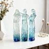 Goddess Figurine Resin Tinted Goddess of Hope Sisters Sculpture Transparent Gradient Blue Woman Statue for Table Mantel Bookshelf Decor