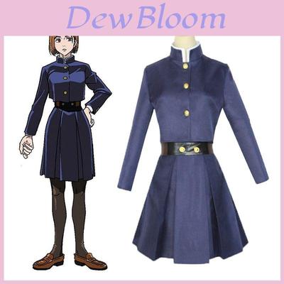 Jujutsu Kaisen Kugisaki Nobara Cosplay Costume Set With Synthetic Wig For Halloween And Cosplay Events