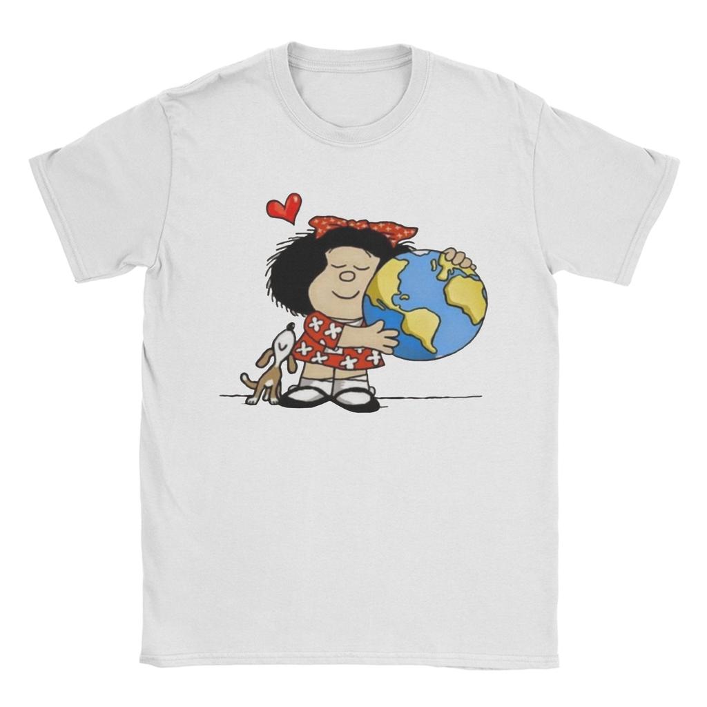 Vintage Mafalda With Swimsuit Tshirts For Unisex Unisex O Neck Pure Cotton T Shirt Mafalda Cartoon Tee Shirt 4xl 5xl Tops