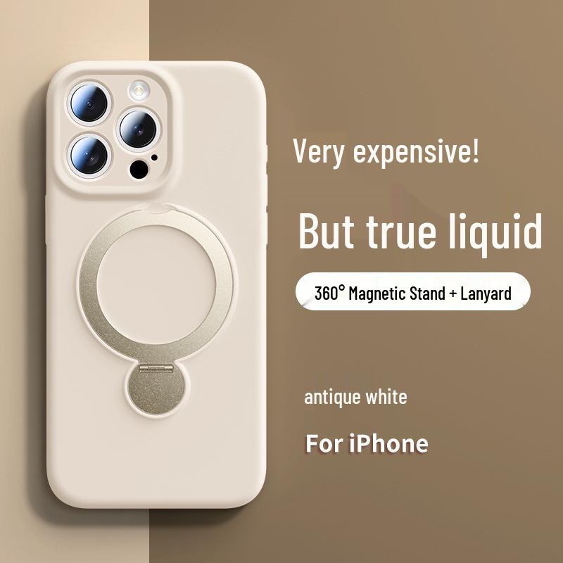 

Чехол-подставка из жидкого силикона с полной защитой и магнитной фиксацией для iPhone 17 Pro Max iPhone 15