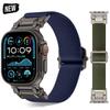 Sports Nylon Strap for Apple Watch Ultra 2 49mm 45mm 46mm 44mm Luxury Metal Bracelet For IWatch Series 10 9 8 7 SE 6 5 Soft Band