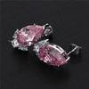 Gorgeous Teardrop CZ Stud Earrings Bridal Wedding Engagement Accessories Pink/Blue Elegant Women Earrings Fashion Jewelry