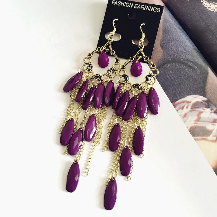 

Ретро мода универсальные серьги с индивидуальностью богемные длинные серьги с бахромой легкая роскошь темперамент аксессуары