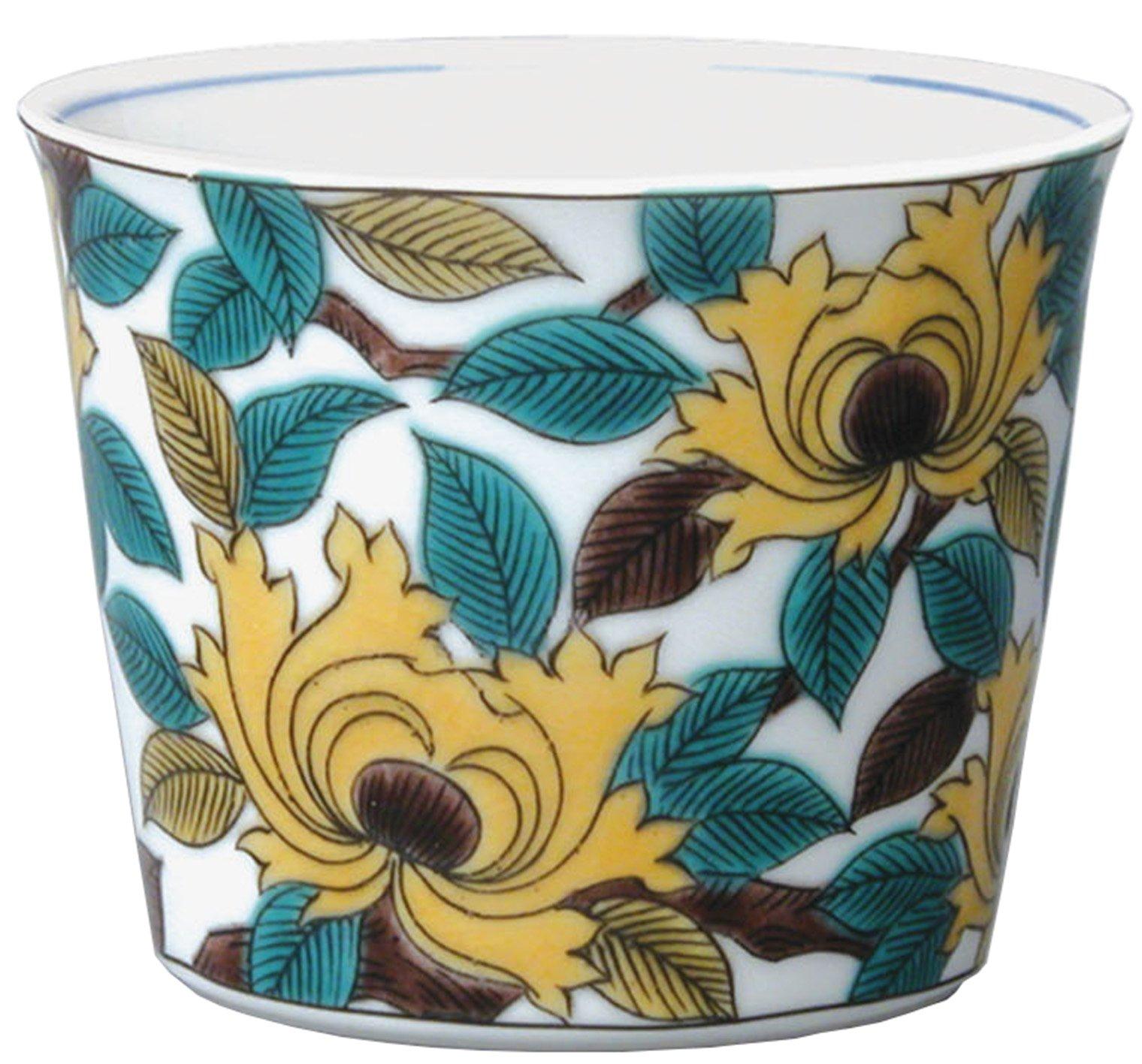

Kutani ware free cup old Kutani colored picture peony pattern MCF-05