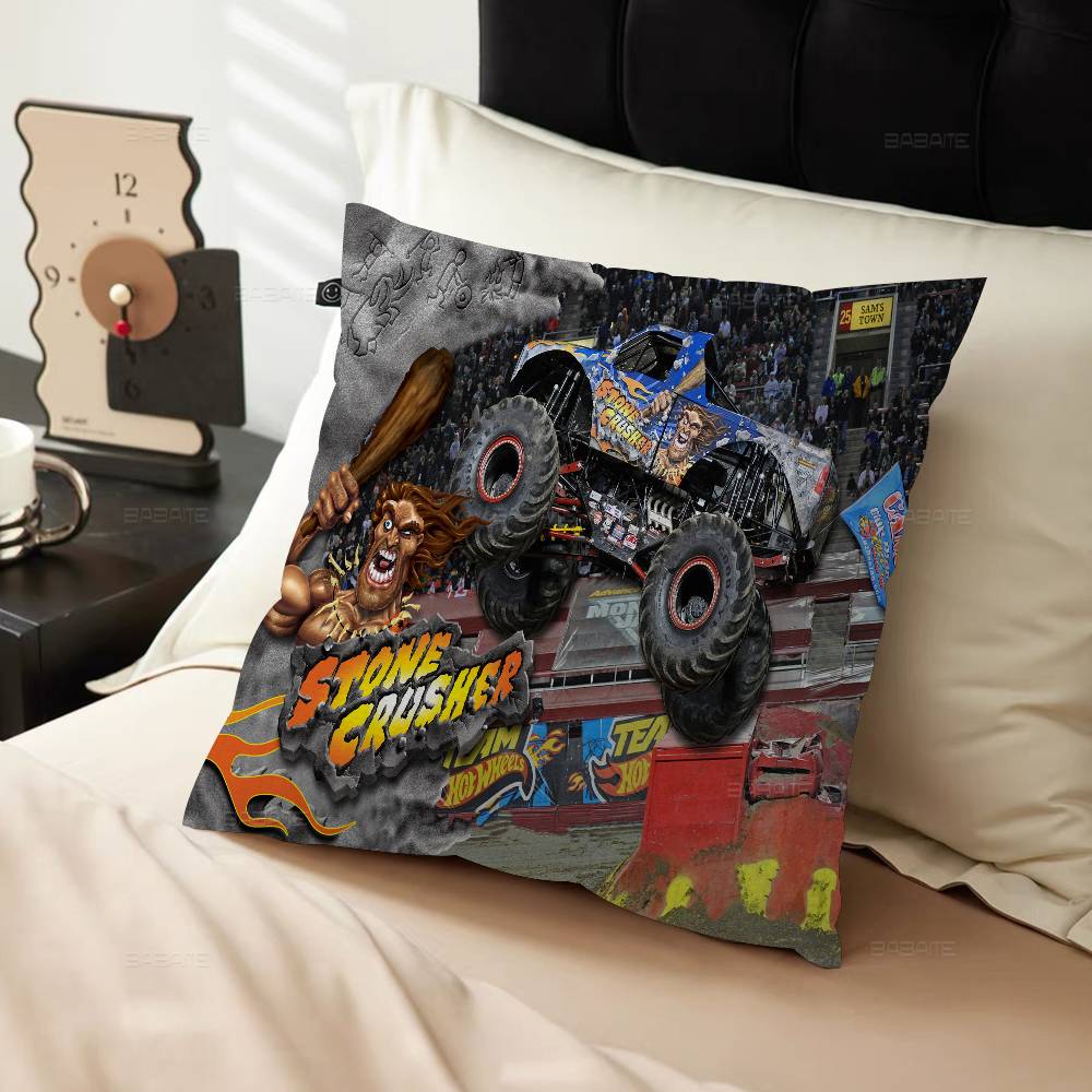 Cartoon Monster Jam Personalized Pillow Dust Cover Bedroom Kids Party Decoration Pillowcase Birthday Children Gift