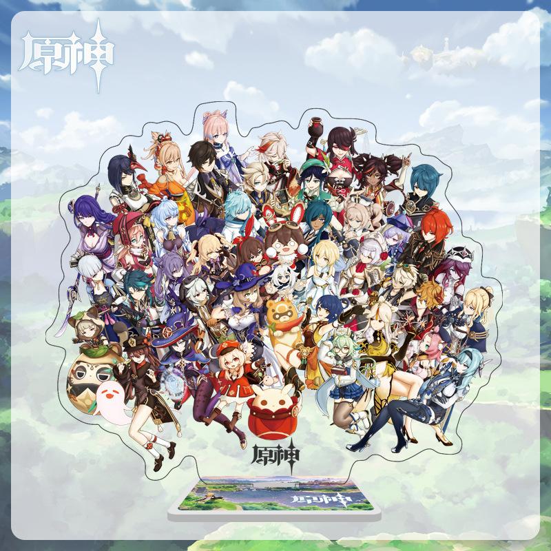 16cm Height  Acrylic Large Stand-up Display Featuring Characters From Mondstadt, Liyue, and Inazuma In Genshin Impact