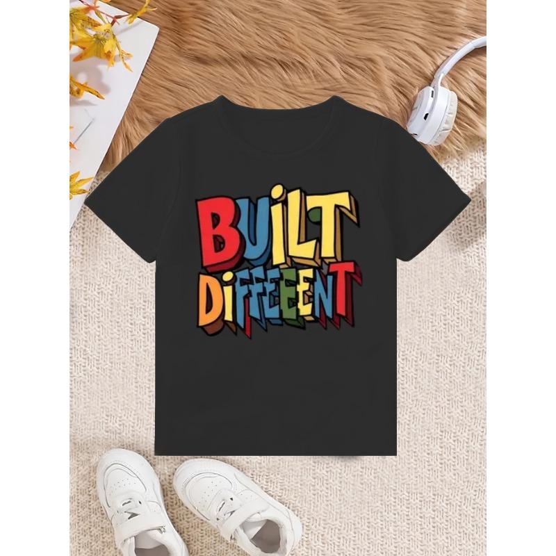 

European sizes Boys T-shirts, Casual Round-neck Short-sleeved Style, Children s Printed Tops, Summer Clothing 98cm чёрный