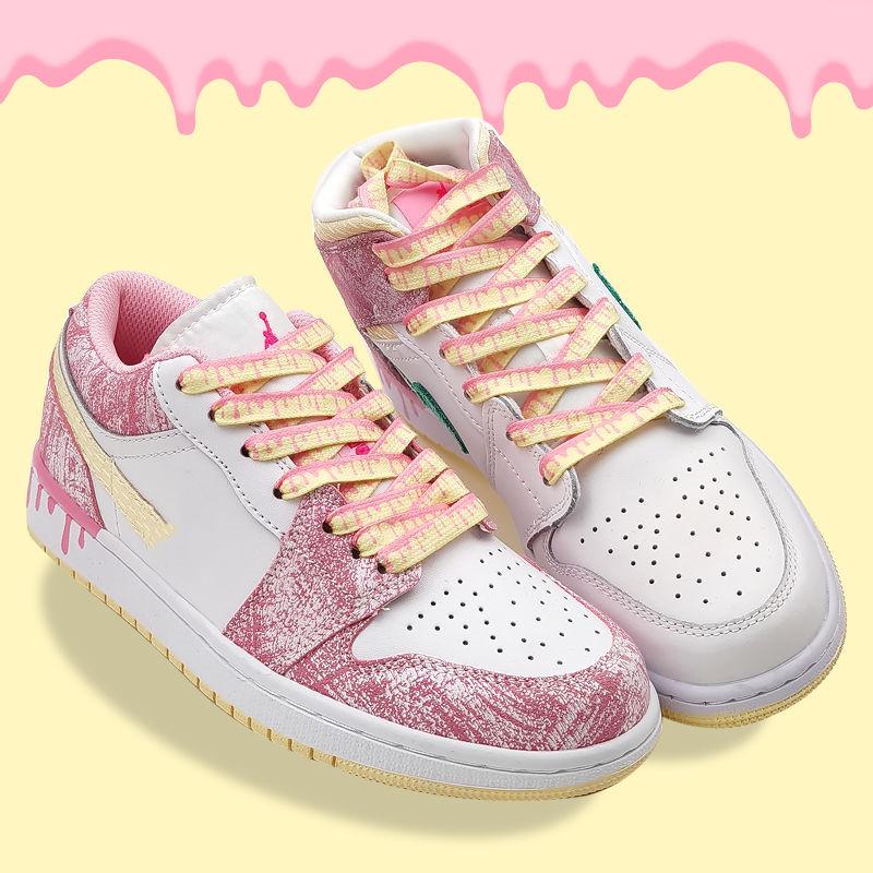 Ice Cream Shoelaces for Sneakers Mandarin Duck Powder Green Shoe Laces Flowing Shoelace Colorful Flower Ins Shoes Strings