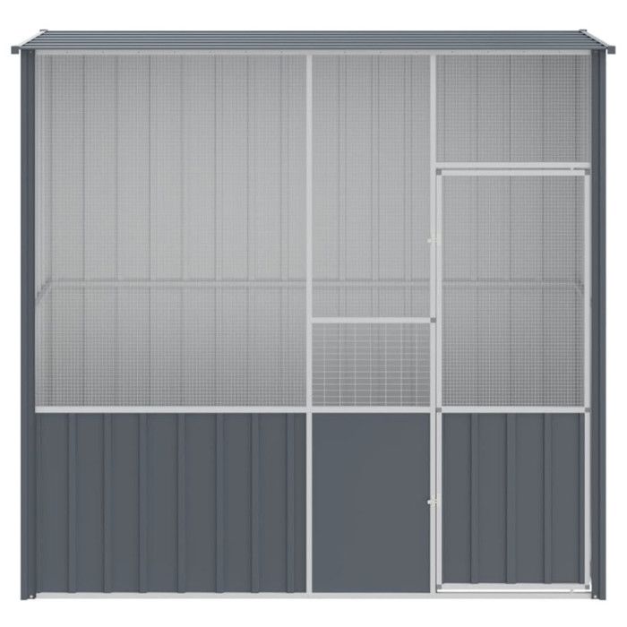Cage à oiseaux anthracite 215x78x200 cm acier galvanisé