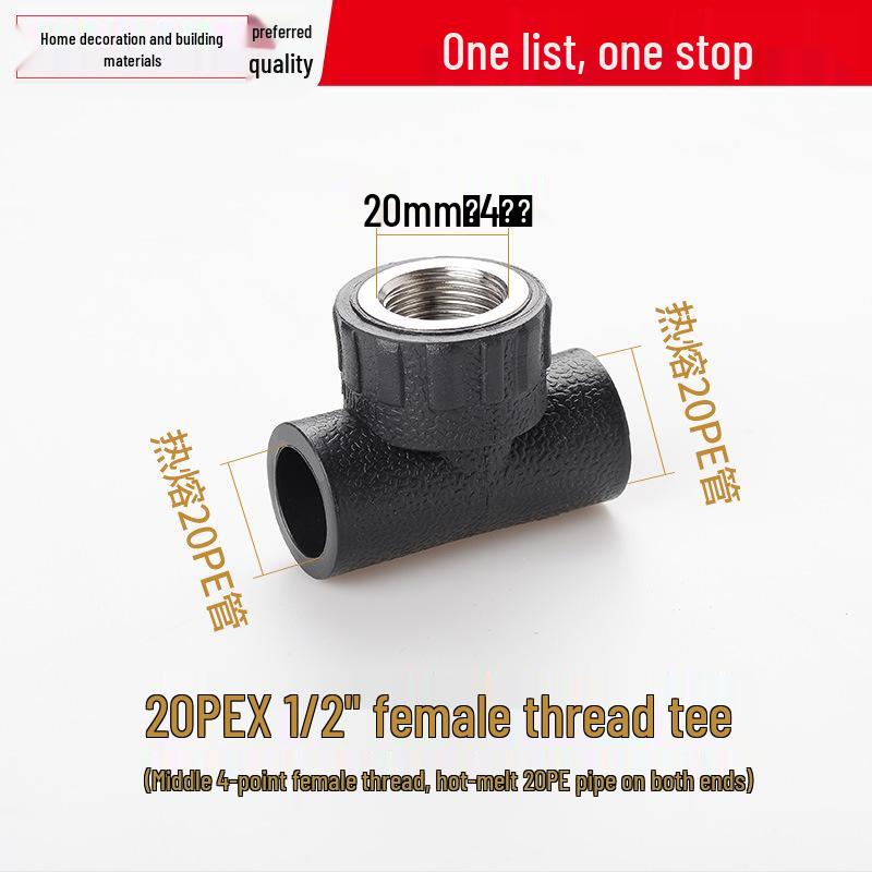 Vícevelikostní vodovodní potrubní tvarovka: Vnitřní/Vnější závitové koleno T pro 4, 6 a 1-palcové potrubí