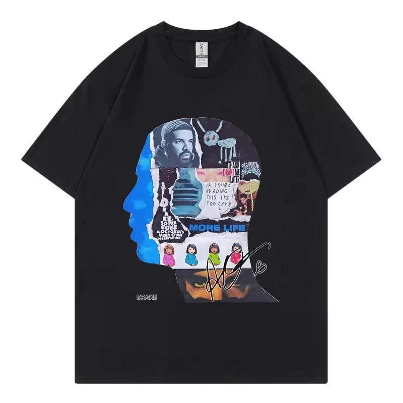 

Aubrey Drake Graham Discography Brain Collage Graphic T-Shirt Pink Oversized Streetwear Cotton Rap Merch Tee 4XL