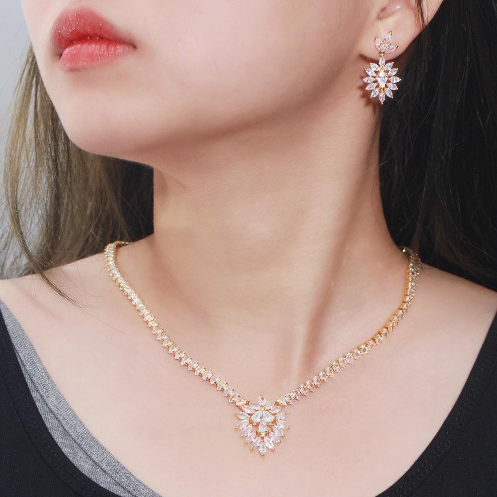 Special For Zircon Chain Necklace Design Earrings Temperament Bridal Chain