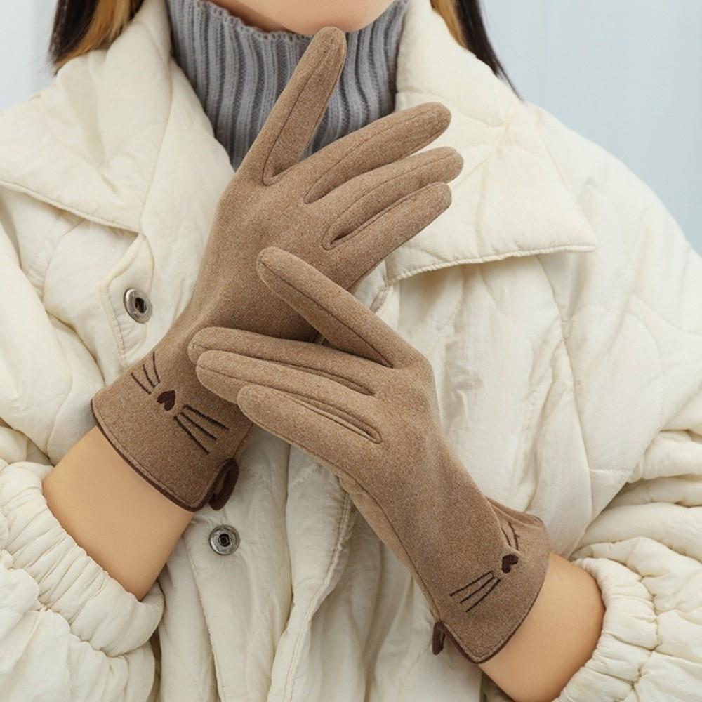 Plush Touch Screen Gloves Warm Driving Mittens New Skiing Gloves Autumn and Winter