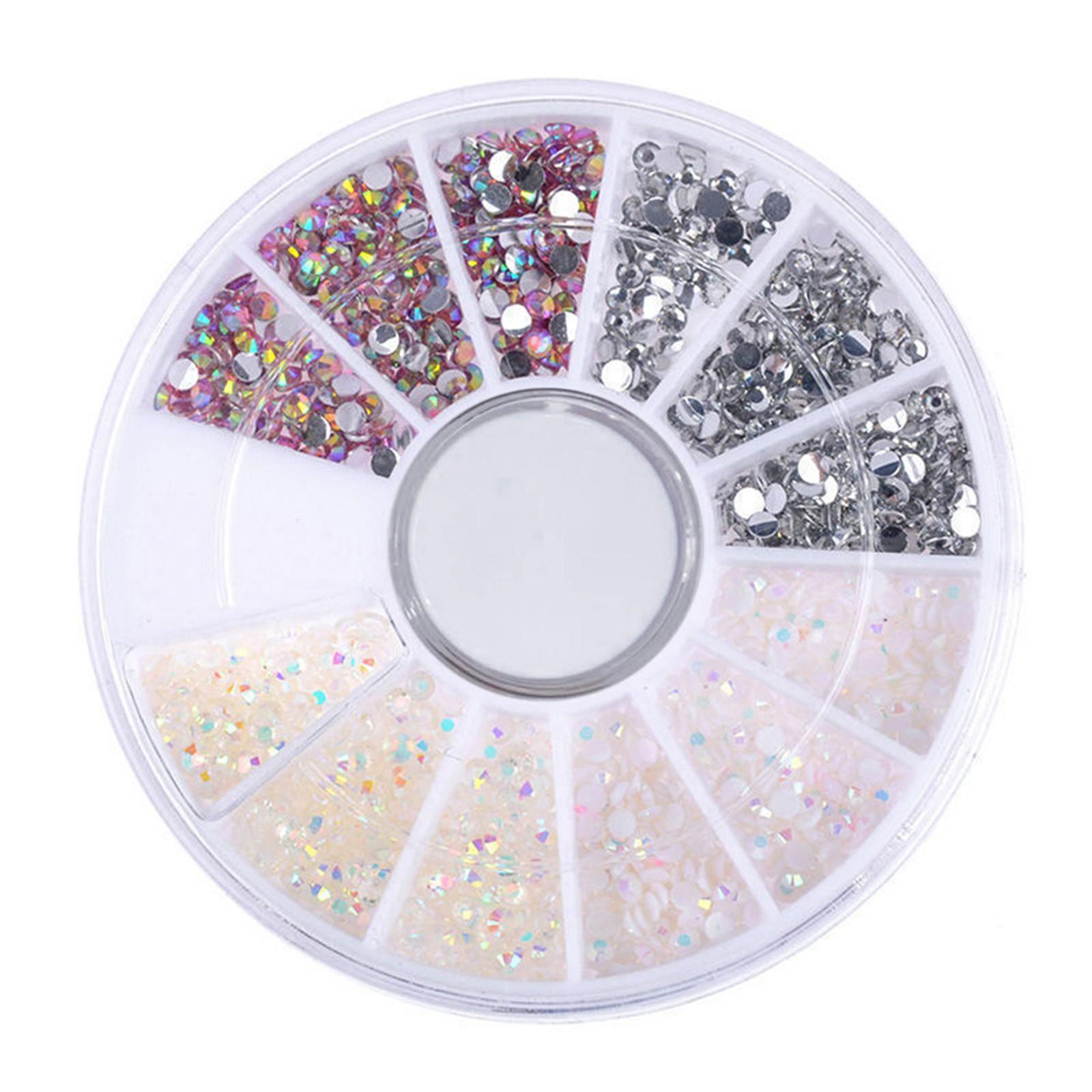 

3D Acrylic Tips Decoration Flat Back Glitter Rhinestones Pearls Beads