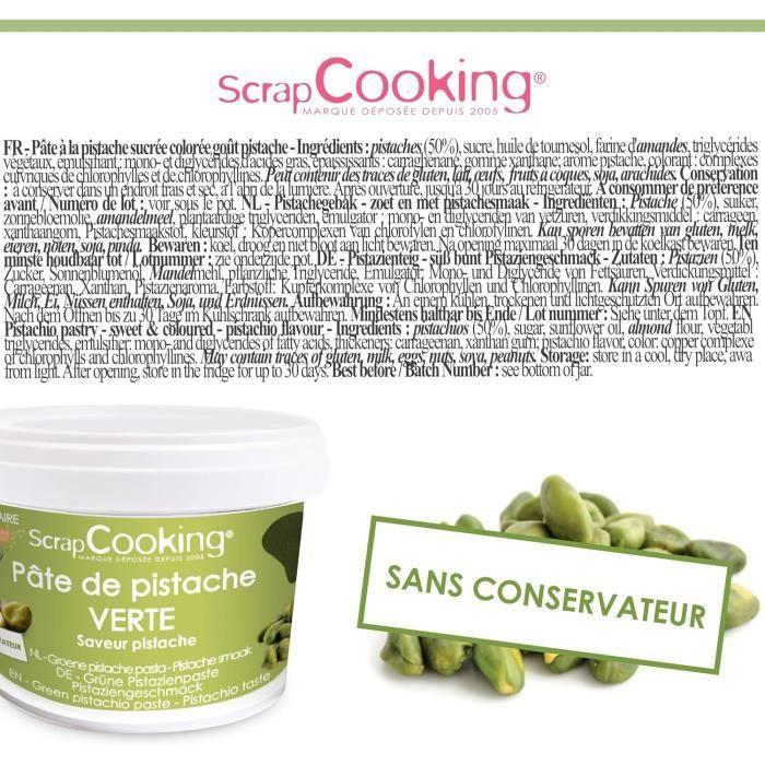 ScrapCooking - Green Pistachio Paste 200 G - Ingredient for Pastries, Desserts, Macarons, Entremets, Cakes, Ice Creams, Smoothies, Cakes