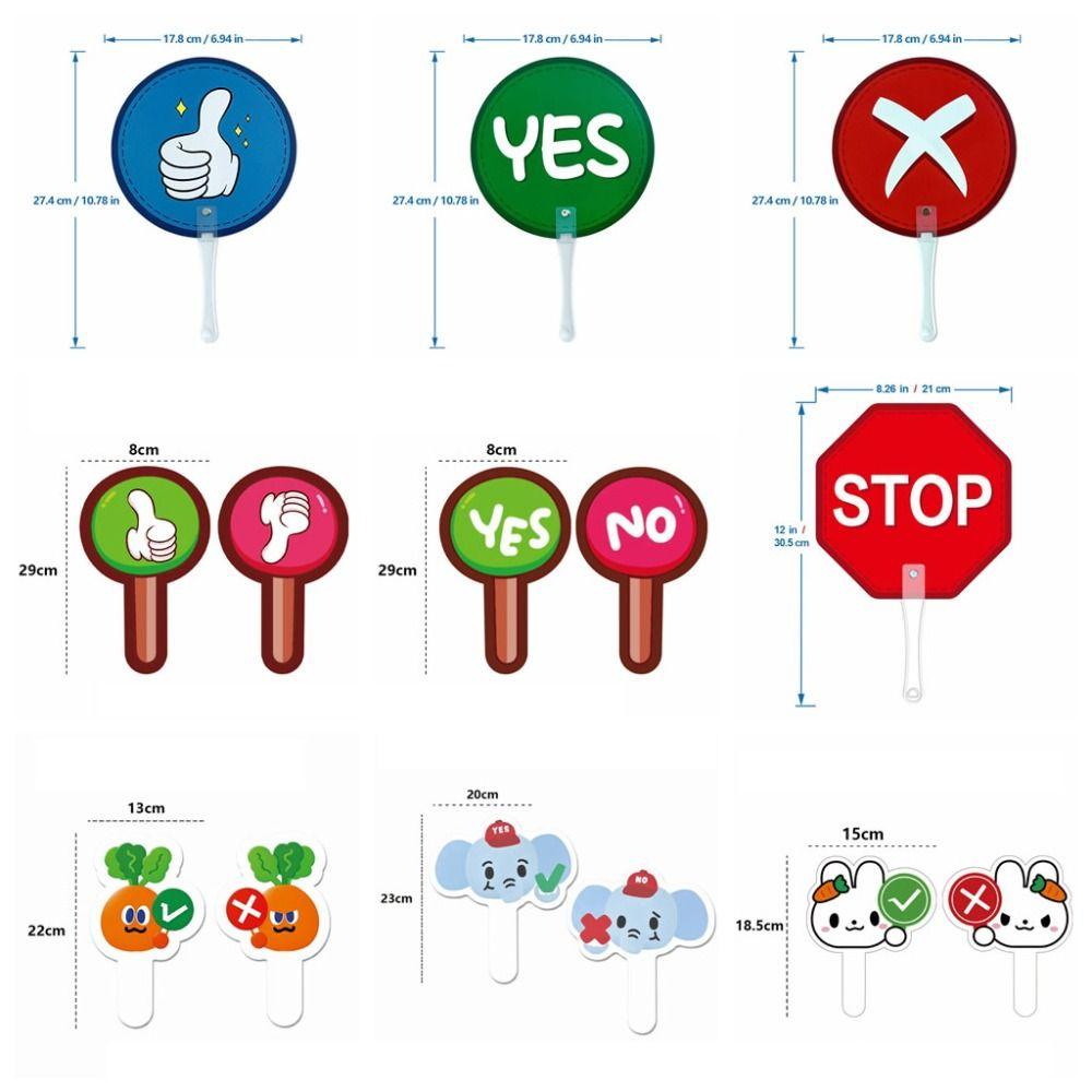 8pcs Yes/No KT Board Right/Wrong Hand Held Response Card Hold Up The Sign School Competition