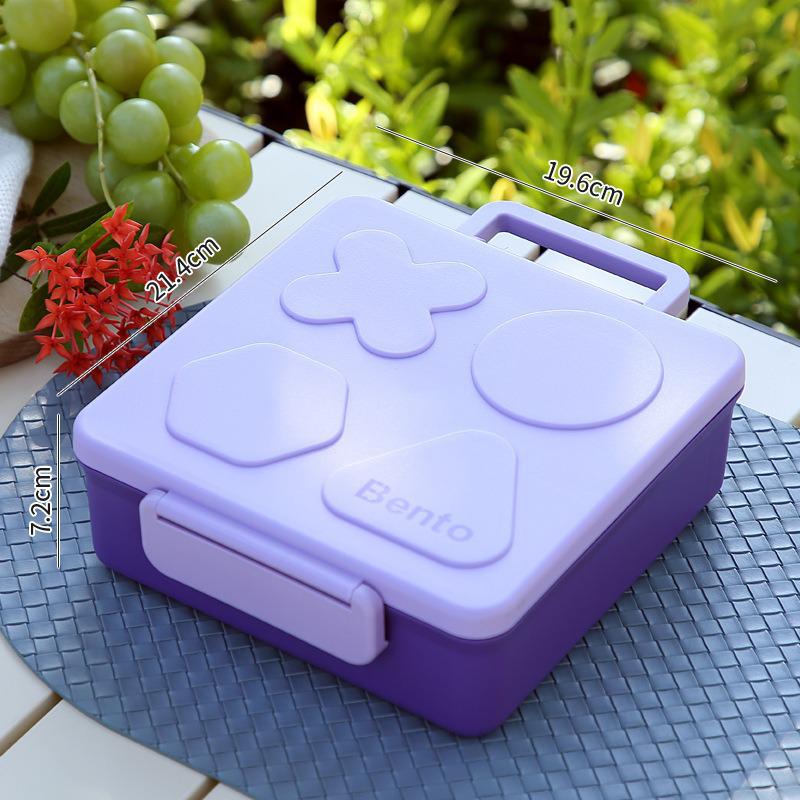 Creative Student Bento Lunch Box: Portable, Large Capacity, with Handle for Travel & Camping фиолетовый