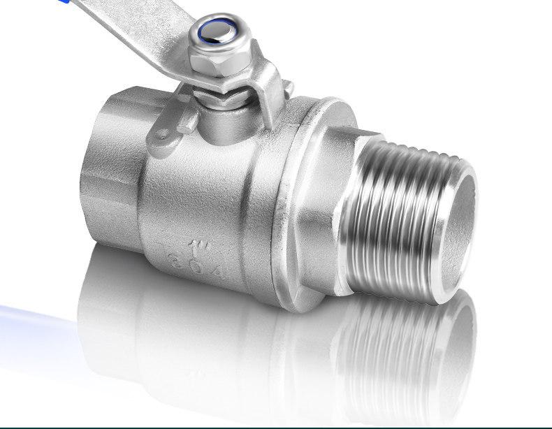 304 Stainless Steel Ball Valve, Dual Thread, Water Pipe Switch, Sizes: 46 Points, 1/1.2/1.5/2 Inches.