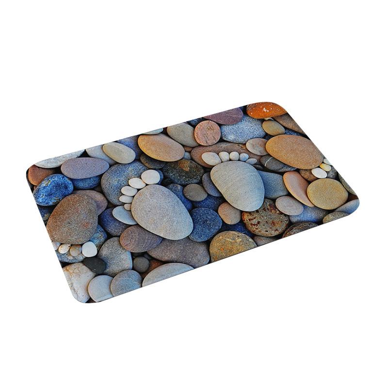 60*90CM Covor Colorat pentru Baie Bucătărie Covoraș de Hol Anti-Alunecare Absorb Apă Covoraș Bucătărie Baie Model Pietre de Pavaj Covor de Podea