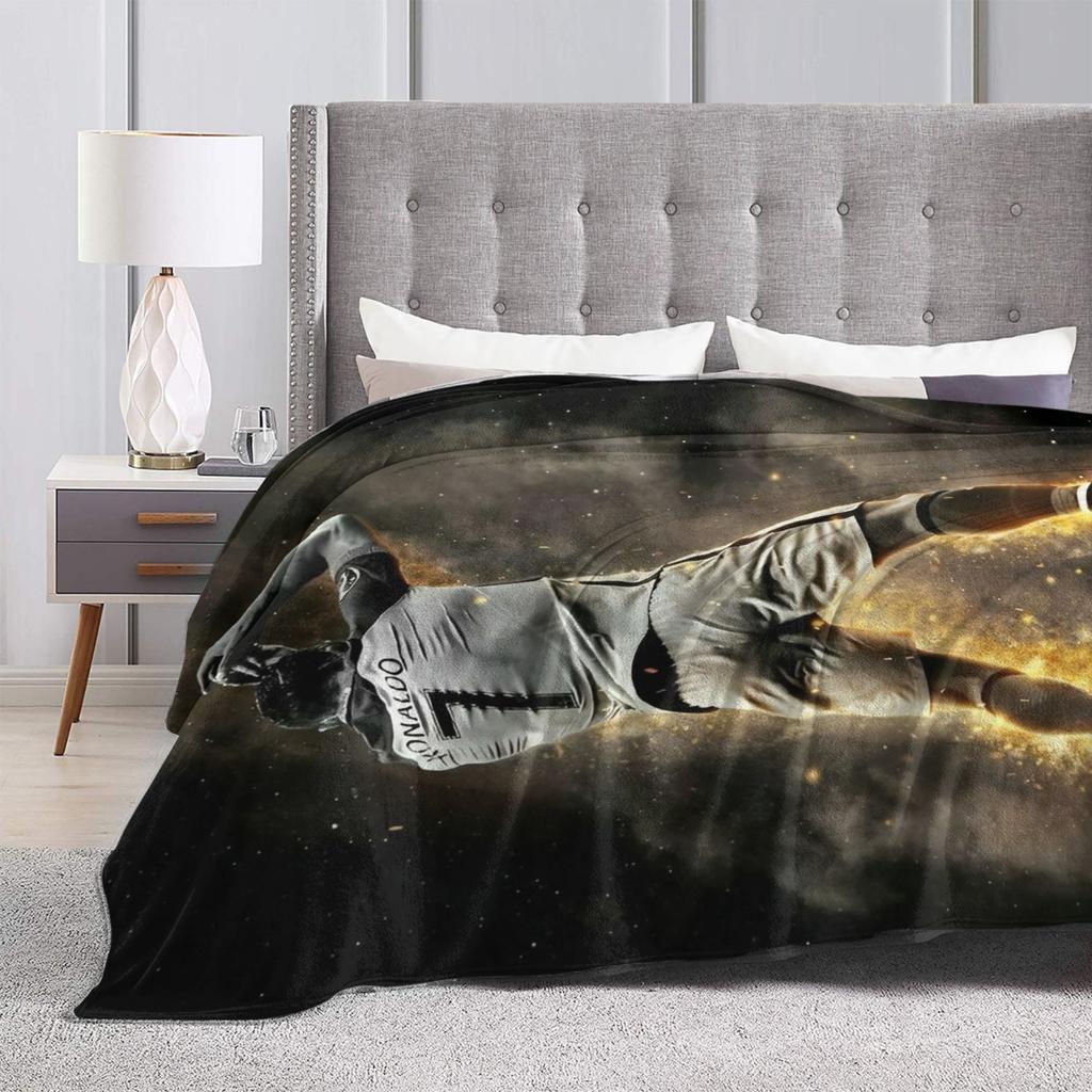 CR7 Football Blanket Cover Fleece Throw Blanket Bed Sofa Printed Soft Warm Bedspreads,