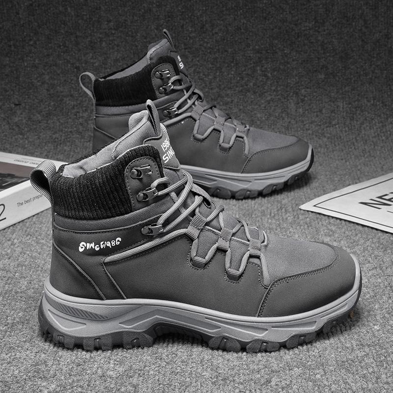 New Fashion Autumn And Winter Men's High Top Martin Boots Students Male Boys Trending Climbing Soft Sole Work Shoes Labor Protection Martin Sneakers