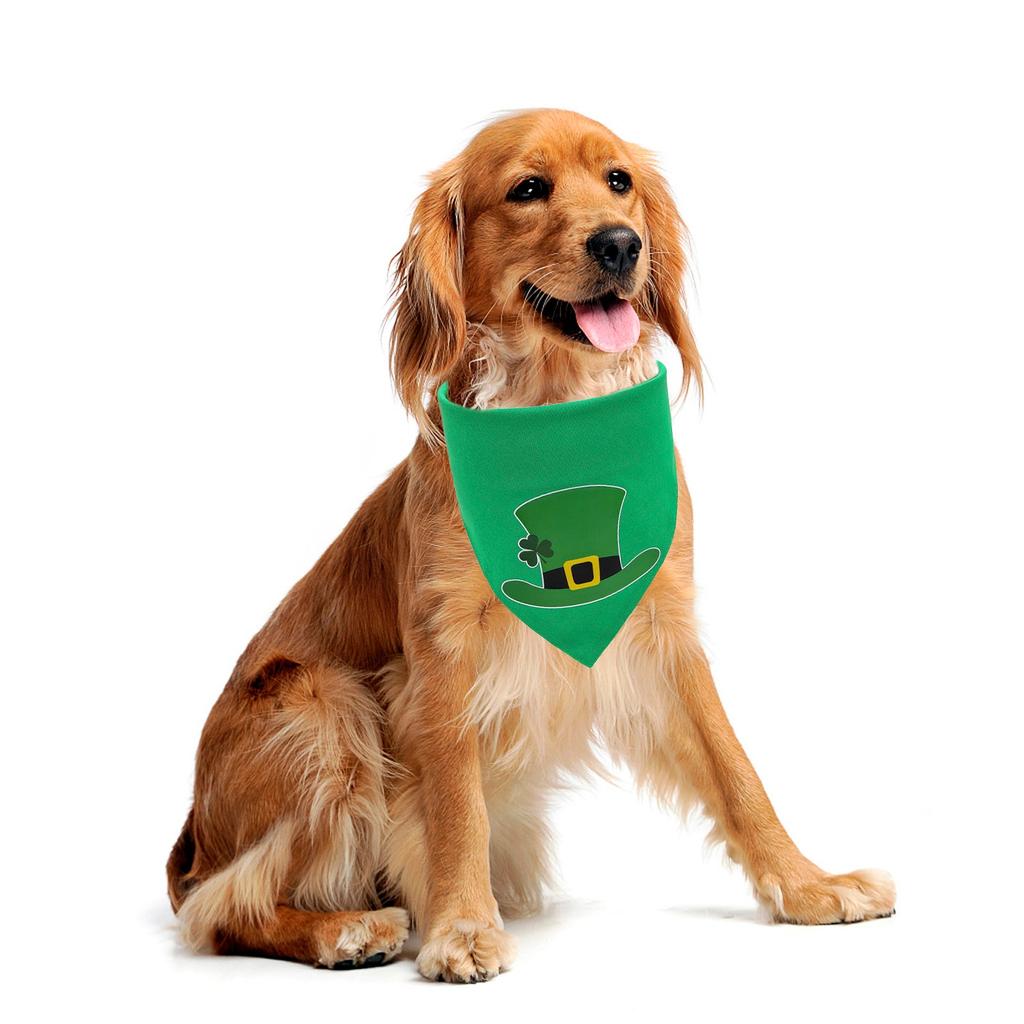 St. Patrick's Day Dog Bandanas  Dog Scarf Green Washable Scarf