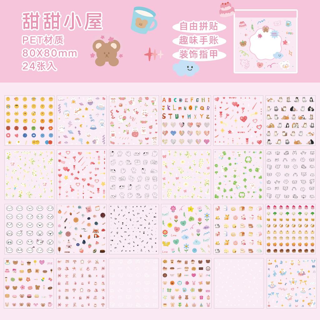 24 pcs Kawaii Cartoon Kawaii Cartoo Mini Stickers Planner Decorative Diary Scrapbooking Small label stickers