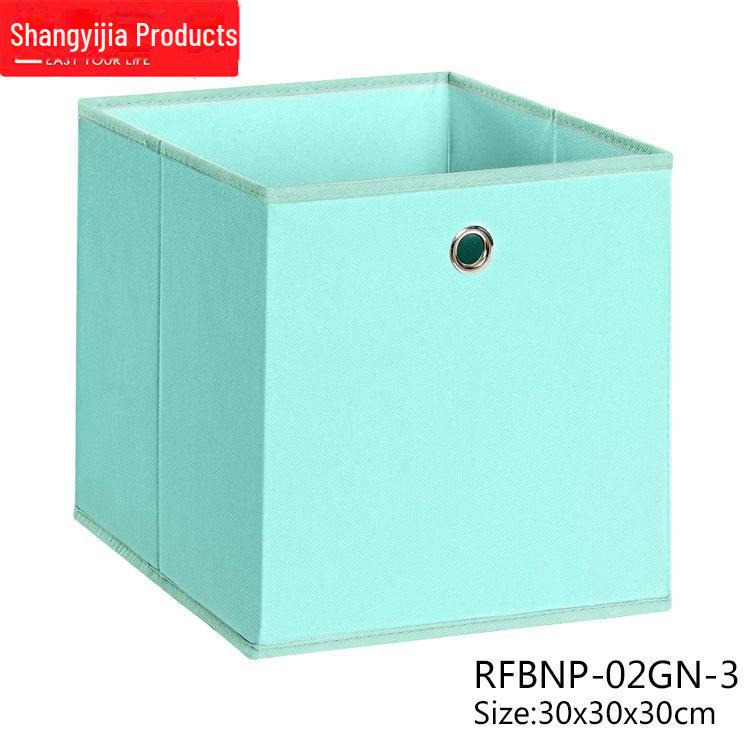 Gray Foldable Non-Woven Storage Box with Round Handles