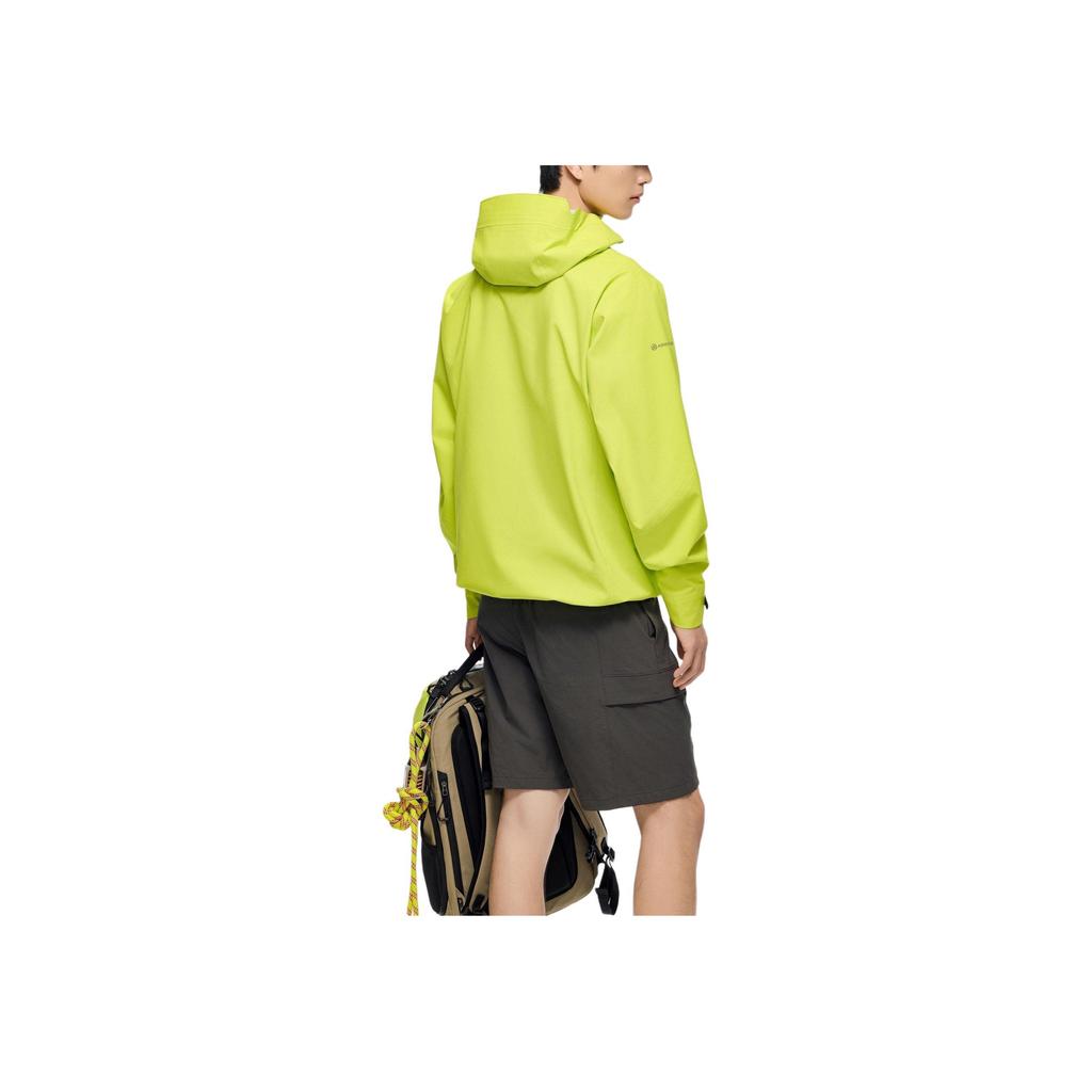 Anta Water Shell LT Windbreaker Series Solid Color Logo Zipper Hooded Sports Windbreaker Unisex Windbreaker Yellow 952417605-2