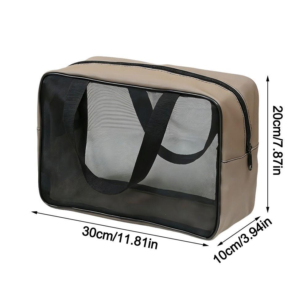 Portable Large Capacity Toiletry Bag Multi-Purpose Breathable Mesh Bath Bag Hollow Out Waterproof Cosmetic Storage Bag