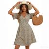 Women's Casual Deep V Floral Print Dress for Summer Daily Wear