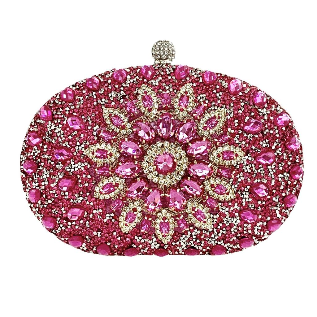 Women's Sparkly Rhinestone Glitter Clutch Purse Evening Handbag Shoulder Bag for Wedding Party Prom Crossbody Bag With Chain Evening Bag for Women