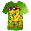 Verkaufe Sommer-Modetrend T-Shirt 3D-Druck niedliches Entenmotiv lässig und bequem Rundhalsausschnitt Oberteil