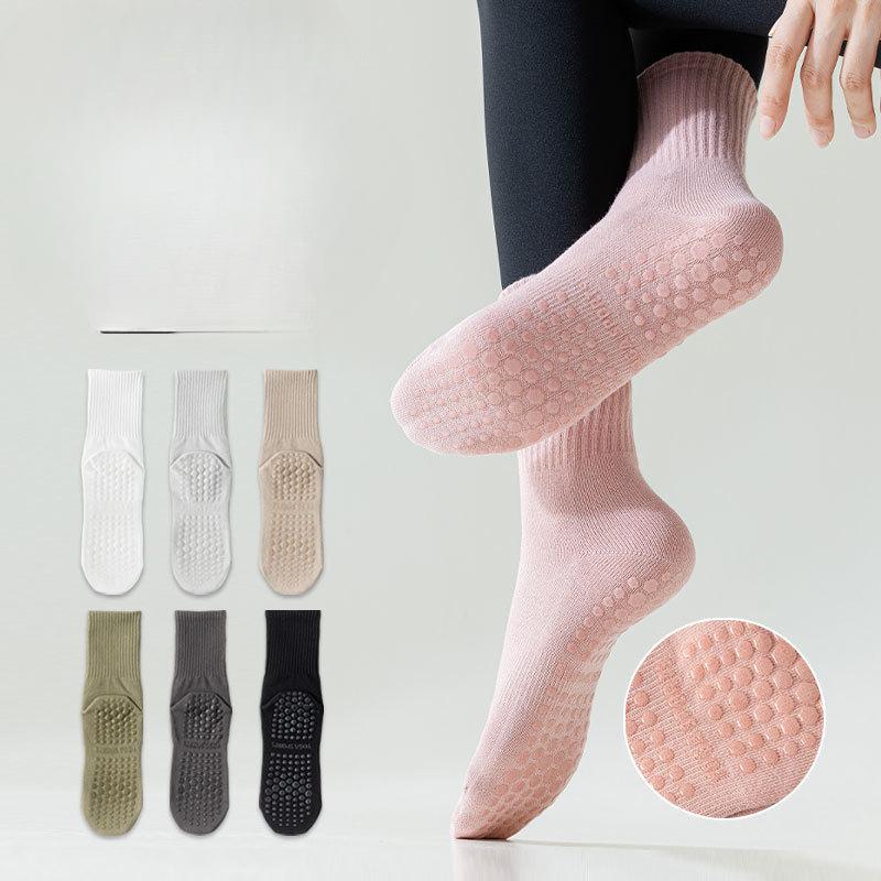 Yoga Socks, Women's Cotton Socks, Summer Mid-calf Fitness Dance Professional Pilates, Anti-slip Sports Boneless Floor Socks