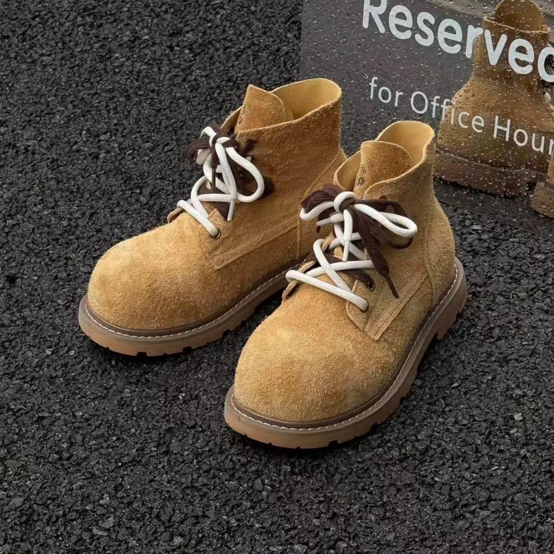 

First layer cowhide Martin boots women s autumn and winter new women s outdoor retro women s shoes versatile boots women 35 хаки