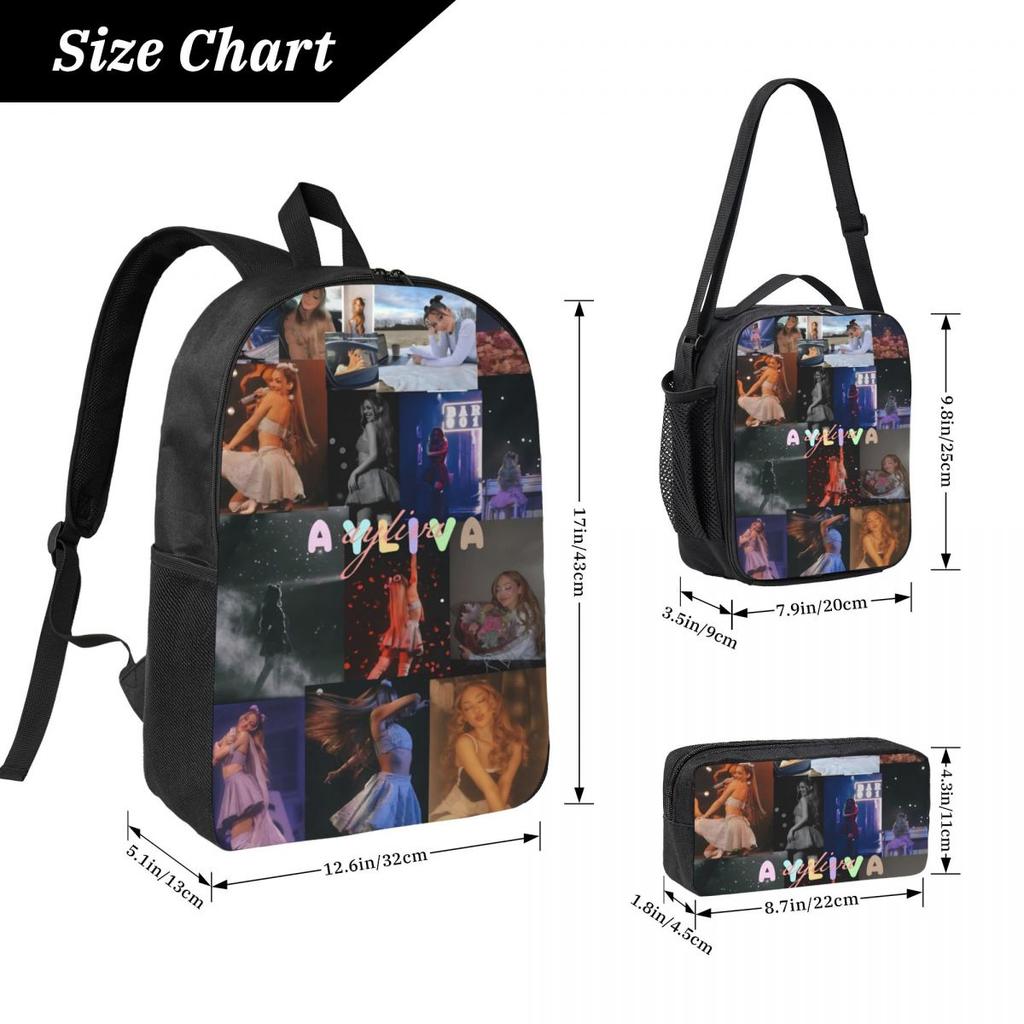 3Pcs Ayliva Tour 2025 Theme Backpack Set for Boy Girl Pen Bags Bookbag Sets with Lunch Box For Primary School Students Knapsack
