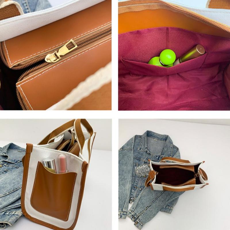 Striped Contrast Color Women's Shoulder Bags Travel Large Capacity Ladies Crossbody Bag Outdoor Portable Female Handbags Tote